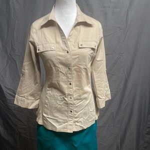 Cute tan button up shirt